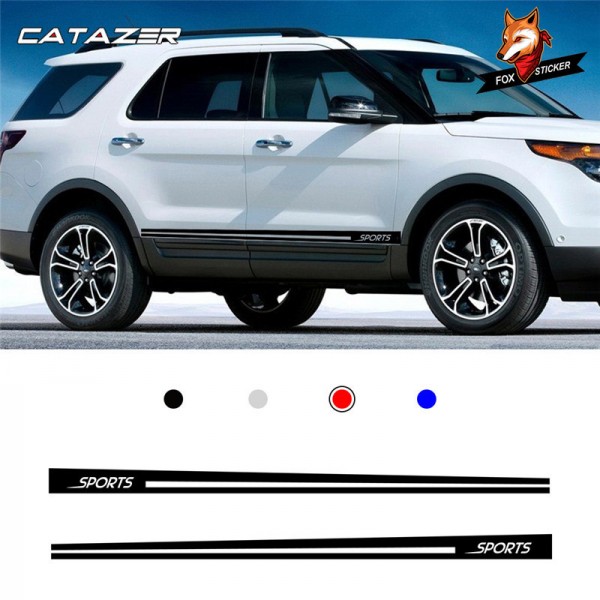 Car Sticker Car Decor Car Side Stripes Skirts Graphics Sticker Decals Racing Sport Stickers Vinyl for Ford Explorer